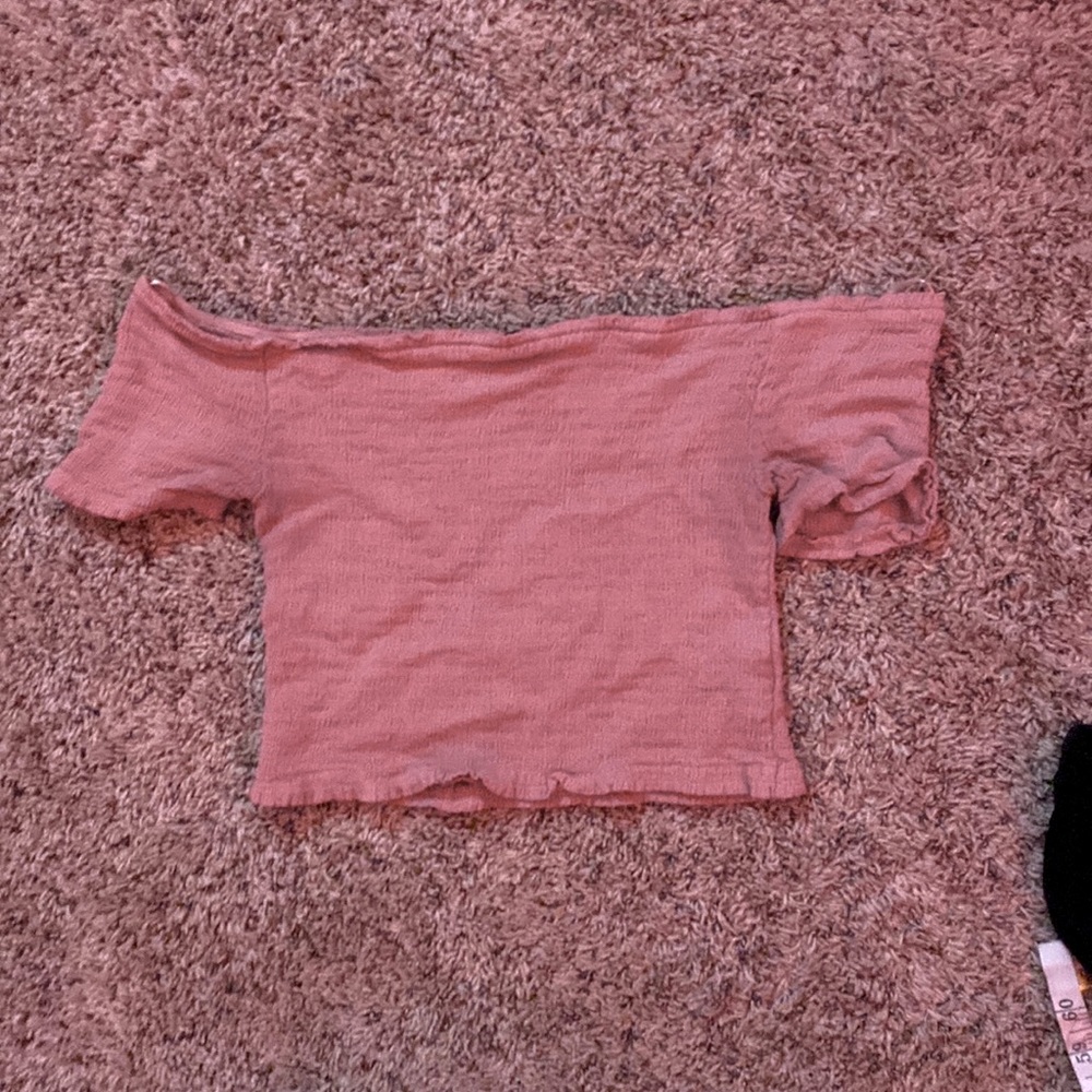 Ambiance small pink off the shoulder crop top